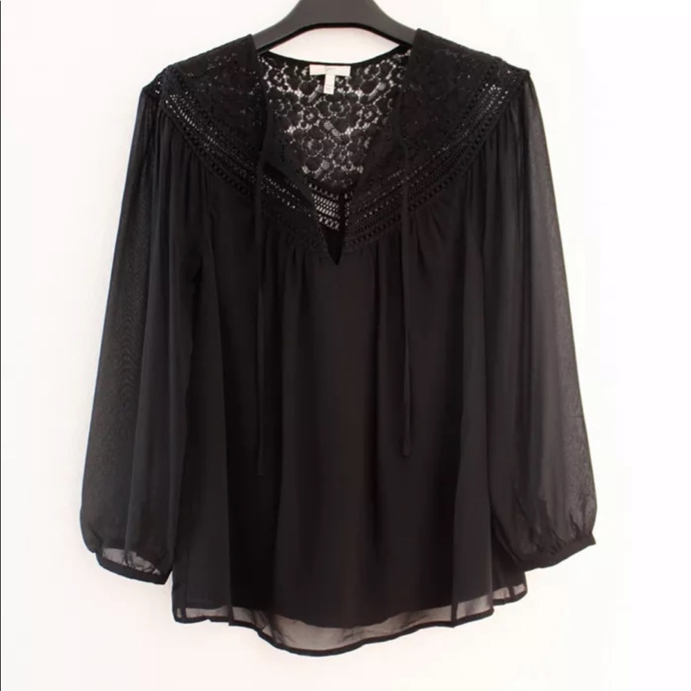 New joie silk blouse, black